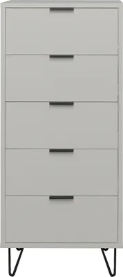Produktbild von Hochkommode >Bonnie< in kreidegrau matt lack - 51x121x45cm (BxHxT)