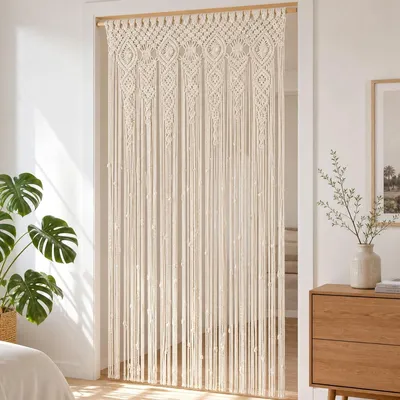 Obrázok produktu pre Ručne pletený boho nástenný dekor z macramé, 90 x 180 cm