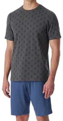 Produktbild von Schiesser 95/5 Nightwear Schlafanzug Set aus T-Shirt und Shorts, Weiche Single Jersey Qualität, Bequemer Schnitt für Komfort mehrfarbig 54