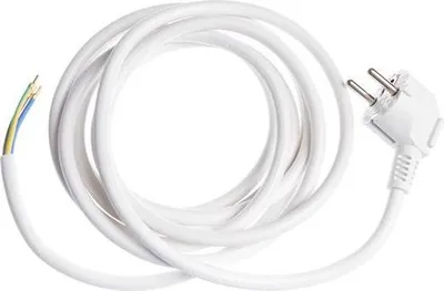 Image de Câble d'alimentation 1,5m coudé Câble d'alimentation avec extrémité ouverte 3 x 1,5 mm blanc 16A