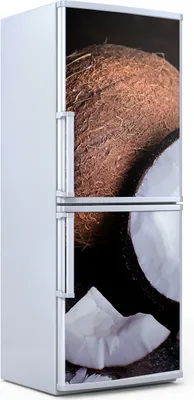 Produktbild von Kühlschrankdekoration  60x180 cm  Aufkleber auf dem Kühlschrank - Geknackte Kokosnuss
