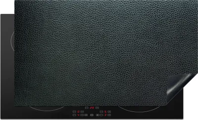 Produktbild von KitchenYeah© Herdabdeckplatte Leder - Textur - Schwarz - Grün - Hell , 91x52cm, Küche Deko, Glaskeramikkochfeld Herdabdeckung, Abdeckplatte fùr Kochfeld