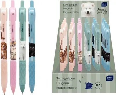 Zdjęcie produktu dla Długopis auto z gripem Puppy Sign nieb (24szt)