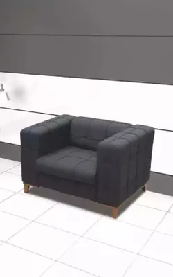 Zdjęcie produktu dla Sessel Schwarz Sitz Arbeitzimmer Modern Designer Polstersessel