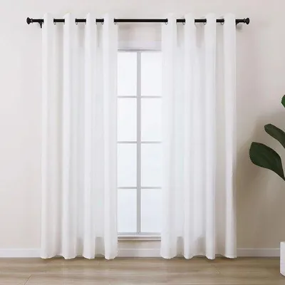 Immagine prodotto di Due delicate tende in cotone - semitrasparenti - beige sabbia o grigio