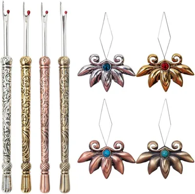 Produktbild von Nadeleinfädler Set mit Nahttrenner, 2 in 1 im Retro-Design, leicht und handlich, ideal für Hobby-Näher, Silber
