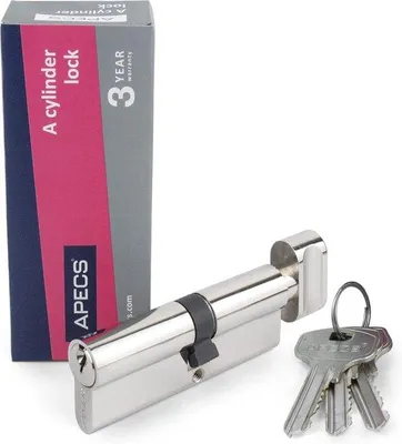 Produktbild von Zylinderdrehknauf mit Zylinderdrehknauf 30/35 mm für Türschloss Eingangstür mit 5 Schlüsseln Modell SM-65(30C/35)-C