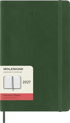 Produktbild von Moleskine 12 Monate Tageskalender 2027, Large/A5, 1 Tag = 1 Seite, Weicher Einband, Myrtengrün