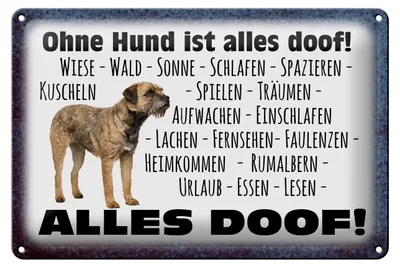 Produktbild von Blechschild Spruch 30x20cm ohne Hund ist alles doof
