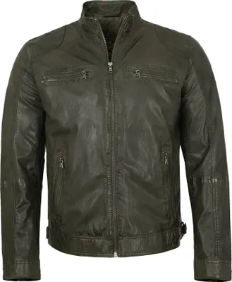 Produktbild von MADDOX - Herren Lederjacke Lammnappa olive : 58
