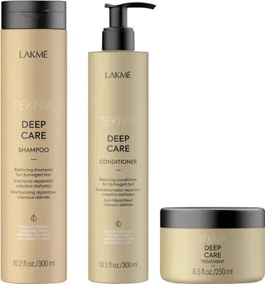 Produktbild von Lakmé Teknia Deep Care Pack Set für geschädigtes Haar 300 ml + 300 ml + 250 ml