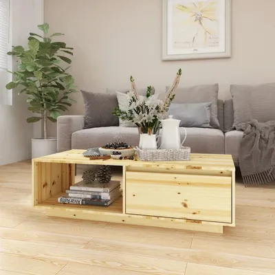 Zdjęcie produktu dla The Living Store stolik kawowy 110x50x33,5 cm lite drewno jodłowe