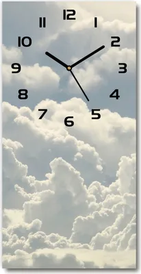 Produktbild von Wanduhr aus Glas – 30x60 cm - Glasbild - Glasuhr - Gehärtetes Glas -Wolken