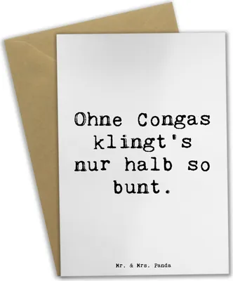 Produktbild von Mr. & Mrs. Panda Grußkarte Spruch Bunte Congas - Weiß - Geschenk, weihnachtskarten, einladungskarten, Musiker, Trommeln, Handtrommeln, Lateinamerikanische Musik, Lernen