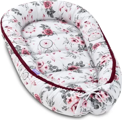 JUKKI® BabyNestchen XXL 120x65cm bis zu 18 Monaten  2seitig [Sommertraum] Nestchen Babybett Reisebett Kokon Babynest Kuschelnest Nest