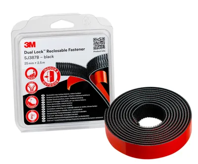 Produktbild von 3M Dual Lock Druckverschluss SJ387B 25 mm x 2,5 m schwarz