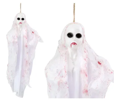Produktbild von ATOSA Phantom Anhänger weiß 50 cm mit blutigem Umhang und schwarzen Augen