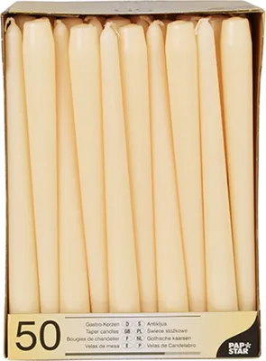 Zdjęcie produktu dla Papstar Leuchterkerzen champagner 25cm 50er