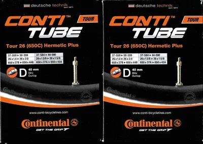 Produktbild von 2x Continental Tour 26 Hermetic Plus Schlauch 26 Zoll DV (37/50-559) DV 40mm