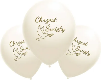 Produktbild von Latexballons Heilige Taufe weiß, Golddruck 50 St.