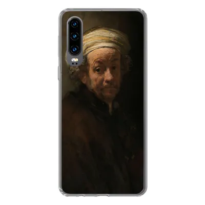 Produktbild von MuchoWow® Handyhülle Schutzhülle Hülle für Huawei P30 Selbstbildnis als Apostel Paulus - Gemälde von Rembrandt van Rijn Silikon Softcase Handy Hülle - Kartenbesitzer