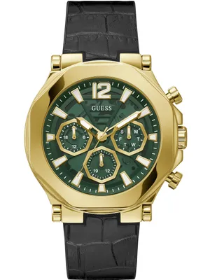 Produktbild von Guess Herren Armbanduhr Multifunktionsuhr Edge schwarz, gold 46 mm GW0492G3