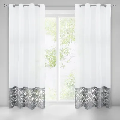 Produktbild von Gardine DEBBIE weiß silber 140x250 cm  Ösen Ösenvorhang
