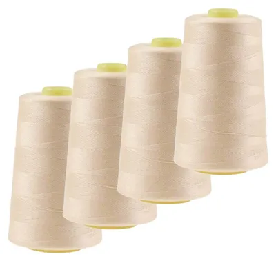 4 x 4572m Polyester Overlock Garn zartes apricot