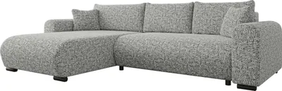 Produktbild von MIRJAN24 Ecksofa Merkos, Wohnzimmer L-Form mit Bettkasten und Schlaffunktion, Holzkonstruktion, Seite universal (Farbe: Bella 65)