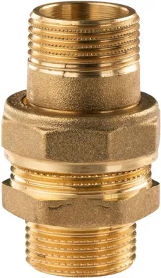 Produktbild von Messing Gewinde-Fitting Verschraubung gerade flachdichtend 1'AG - 1'AG (DN 25) - schwere Ausführung