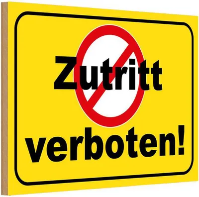 Produktbild von vianmo Holzschild 20x30 cm Zutritt verboten Straßenschild