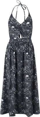 Produktbild von Black Premium by EMP Damen schwarzes Kleid mit Neckholder Schnürung XL