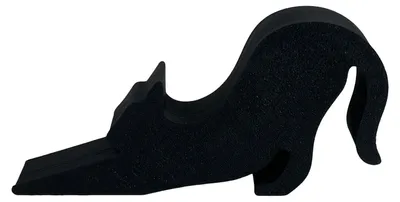 Produktbild von Türstopper für Katzen, keilförmig, rutschfest, windfest, kein Bohren erforderlich, stoßfest, für Teppich, Fliesen, Beton und Holzböden, schwarz-weiß, dekoratives Katzenmotiv