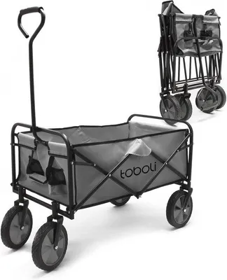 Productafbeelding van Opvouwbare kruiwagen voor 100 kg - Handwagen voor binnen en buiten, ideaal voor picknicks en tuinieren