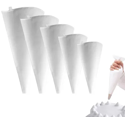 Productafbeelding van Spuitzakset, 5 stuks, herbruikbaar, 25-45 cm, katoen, voor taartdecoratie