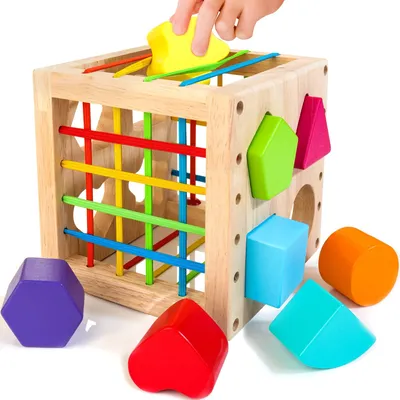Produktbild von Montessori-Sortierwürfel, Holzspielzeug, ab 1 Jahr
