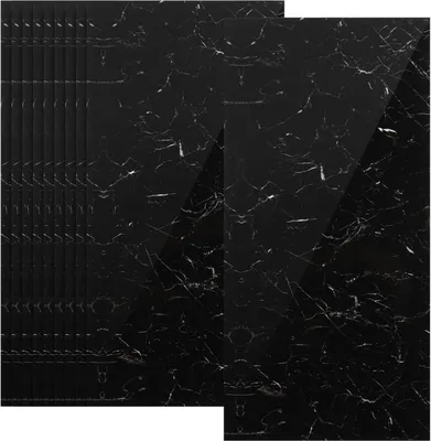 Zdjęcie produktu dla Jayseuw 10 naklejek na płytki w kolorze szarego marmuru, 60 x 30 cm, panel ścienny do kuchni, samoprzylepne płytki, płytki samoprzylepne do kuchni, panele ścienne do dekoracji ścian w sypialni i salonie, czarne