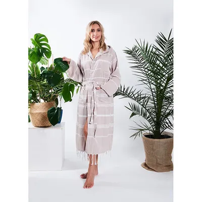 Zdjęcie produktu dla Szlafrok hammam damski 100% naturalna bawełna Yeye