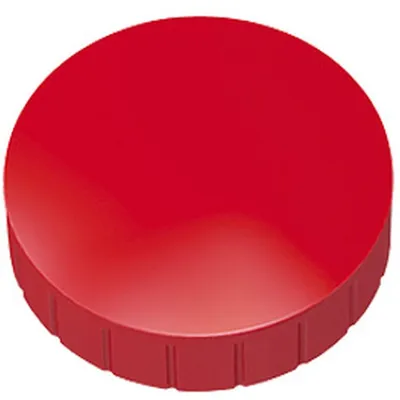 Image de MAUL Aimant rond 10 pièces 2,5 kg Plastique Ferrite incassable érodé laqué Ø 3,8 x 1,55 cm rouge