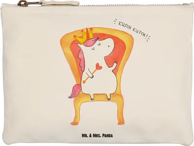 Produktbild von Mr. & Mrs. Panda Etui Einhorn Prinzessin Größe M - Weiß - Geschenk, Monat, Kulturtasche, Waschbeutel, Geburtstagsgeschenk, Stoffbeutel, Geburtstag, Waschtasche, Unicorn