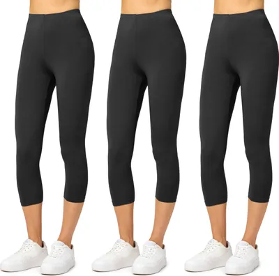 Produktbild von Merry Style Damen Leggings 3/4 aus Viskose (Schwarz/Schwarz/Schwarz, XS) MS10-144