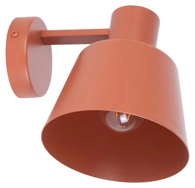 Immagine prodotto di Dunka applique Lampada Lampada da parete Rosso mattone 1 fiamma Acciaio Altezza 17 Cm