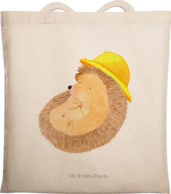Produktbild von Mr. & Mrs. Panda Jutebeutel Igel Beten - Transparent - Geschenk, Einkaufstasche, Tote Bag, Lustige Sprüche, Sonnenhut, Tasche, Shopping, Amen, Dankbarkeit, Laptoptasche