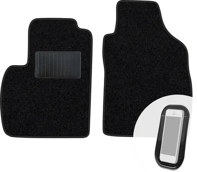 Produktbild von moto-MOLTICO Vorne Fußmatten Auto Velours Autoteppiche Schwarz Automatten Set 2-teilig passend für Fiat Idea 2004-2012