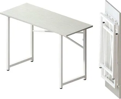 Image de Bureau pliant blanc de 120 cm pour le télétravail