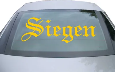 Produktbild von Indigos UG - Aufkleber Heckscheibe & Motorklappe DE6573 - gold - 600x207 mm - Stadt Siegen - Auto Scheiben Fenster Heckklappe Tuning Racing JDM - Die cut