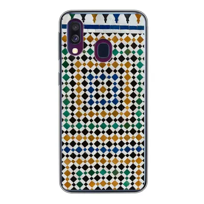 Produktbild von MuchoWow® Handyhülle Schutzhülle Hülle für Samsung Galaxy A40 Ein marokkanisches Mosaik, das wie eine Art Labyrinth aussieht Silikon Softcase Handy Hülle - Handy-Tasche