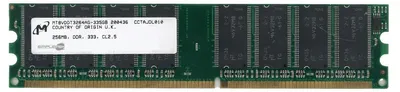 Zdjęcie produktu dla Moduł pamięci RAM DDR1, 256 MB, 333 MHz, Micron MT8VDDT3264AG-335GB, typ DIMM