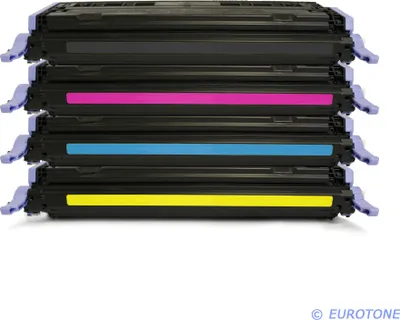 Produktbild von 4x Eurotone Toner Alternative für HP Q6000A-03A / Q6000A 124A Black Schwarz / Q6001A Blau Cyan / Q6003A Rot Magenta / Q6002A Gelb Yellow