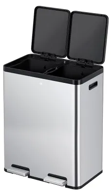 Produktbild von EKO - Essential 1 Recycler Treteimer 30+30 Liter - Stainless Steel Plastic  - Matt Edelstahl